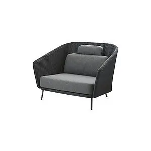 Cane-Line - Mega loungestol Inkl. grey Cane-line SoftTouch hyndesæt Graphite, Cane-line Weave ramme