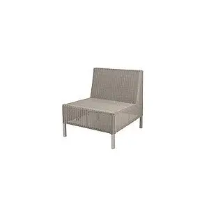 Enkeltmodul med vævet tekstur, slanke metalben og ensartet taupe farve.
