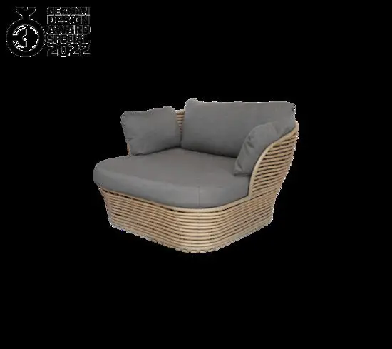 Cane-Line - Basket loungestol Inkl. taupe Cane-line AirTouch hyndesæt Natural, Cane-line Weave