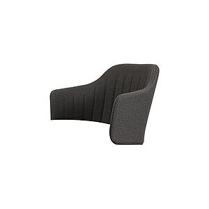 Udendørs stol i mørkegrå med buet design og tekstureret overflade.