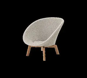 Cane-Line - Peacock loungestol m/teak ben  Sand, Cane-line Soft Rope