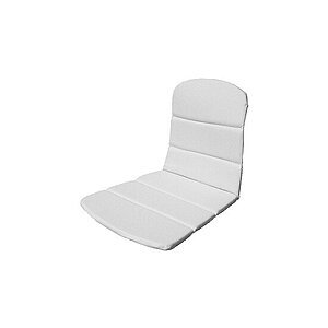 Lys hynde med buet ryglæn og flad sæde, segmenteret med syninger for polstret sektioner.