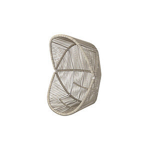 Cane-Line Hive stol med geometrisk design og åben vævning i sandfarve. Kurver og vinkler i strukturen.