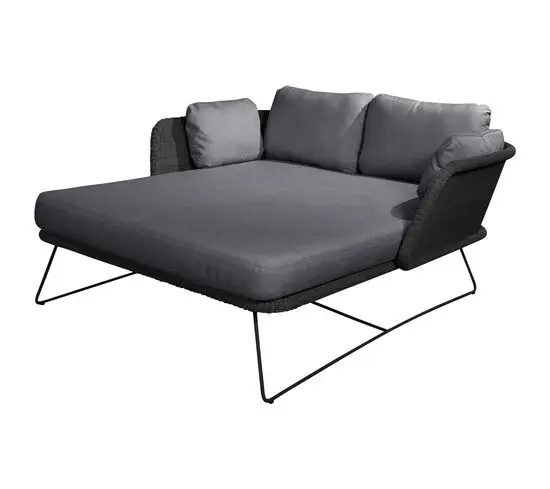 Cane-Line - Horizon daybed Inkl. grey Cane-line Natté hyndesæt Black, Cane-line Weave