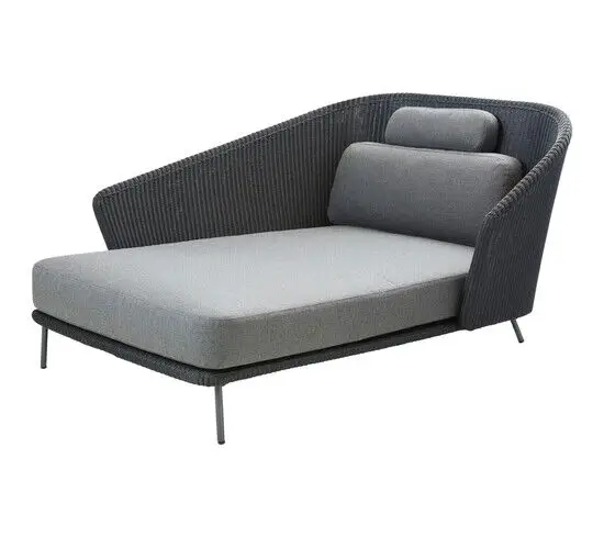 Cane-Line - Mega daybed højre Inkl. grey SoftTouch hyndesæt - Graphite - Weave ramme