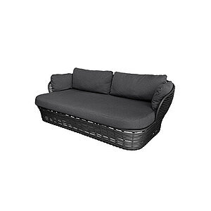 Cane-Line - Basket 2-pers. sofa Inkl. grey AirTouch hyndesæt Graphite, braid Weave