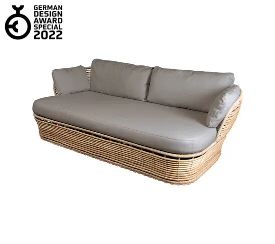 Cane-Line - Basket 2-pers. sofa Inkl. taupe AirTouch hyndesæt Natural, Cane-line Weave