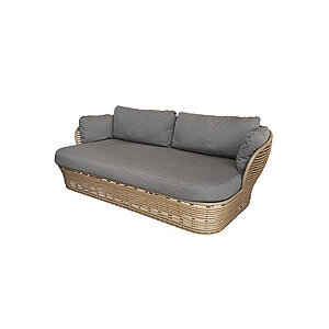 Cane-Line - Basket 2-pers. sofa Inkl. taupe AirTouch hyndesæt Natural, Cane-line Weave