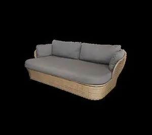 Cane-Line - Basket 2-pers. sofa Inkl. taupe Cane-line AirTouch hyndesæt Natural, Cane-line Weave