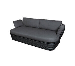 Cane-Line - Basket 2-pers. sofa Inkl. grey Cane-line AirTouch hyndesæt Graphite, Cane-line Weave