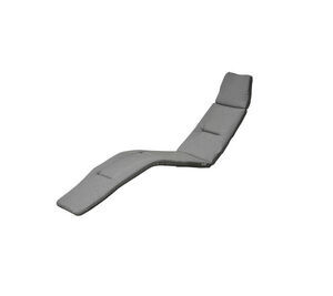 Grå, tekstureret hynde til liggestol med kontureret design, ideel til udendørs brug.