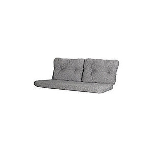 Mørkegrå modulsofa til to personer med polstret sæde og ryglæn, synlig tufting, moderne design.