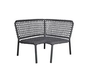 Mørkegråt hjørnemodul med flettet design og ramme, fra Cane-Line Ocean serien.