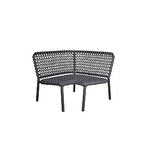 Mørkegråt hjørnemodul med flettet design og ramme, fra Cane-Line Ocean serien.