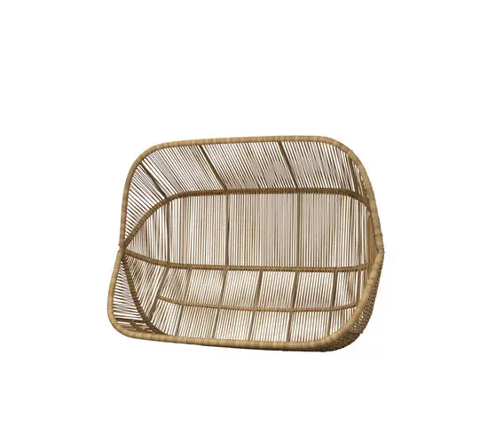 Sofa i fletdesign med åbne, lodrette og vandrette linjer. Rundet og buet rygstøtte.