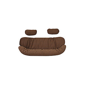 Brun hyndesæt til to personer med stor hovedpude og to mindre nakkepuder.