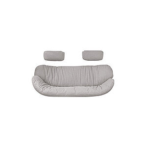 Sofa hyndesæt i lys sandfarve med buet hovedpude og to nakkepuder, Cane-Line AirTouch.