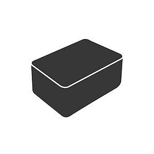 Sort, rektangulær bordovertræk med afrundede hjørner, måler 100 x 215 x 145 cm.