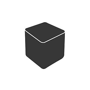 Sort, minimalistisk kubeformet design, 65 x 65 x 80 cm, til havestole.