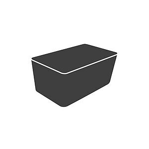 Rektangulært, solidt sort møbelovertræk uden synlige sømme, formet til at passe over møbler.