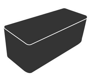 Rektangulært, mørkt sofadække til 3-personers sofa, designet til at beskytte møblet.