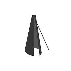 Sort, konisk parasolovertræk med snorelukning, 48x220 cm, velegnet til beskyttelse af parasoller.