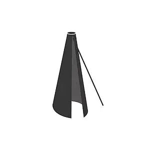Sort, konisk parasolovertræk med snorelukning, 48x220 cm, velegnet til beskyttelse af parasoller.