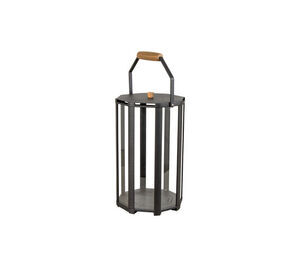 Cane-Line - Lightlux lanterne m/teak hank lille  Lava grey, aluminium