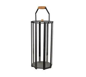 Cane-Line - Lightlux lanterne m/teak hank stor  Lava grey, aluminium