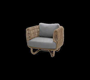 Cane-Line - Nest loungestol OUTDOOR Inkl. light grey Cane-line Airtouch hyndesæt Natural, Cane-line Weave