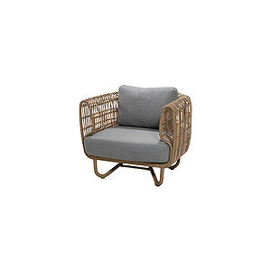 Cane-Line - Nest loungestol OUTDOOR Inkl. light grey Cane-line Airtouch hyndesæt Natural, Cane-line Weave