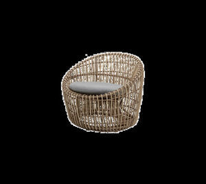 Cane-Line - Nest Round stol OUTDOOR Inkl. light grey Cane-line Airtouch hynde Natural, Cane-line Weave