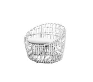 Cane-Line - Nest Round stol OUTDOOR Inkl. white Cane-line Natté hynde White, Cane-line Weave