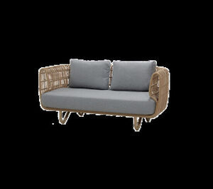 Cane-Line - Nest 2-pers. sofa OUTDOOR Inkl. light grey Cane-line Airtouch hyndesæt Natural, Cane-line Weave