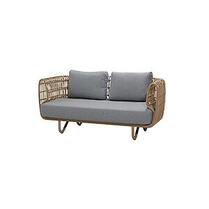 Cane-Line - Nest 2-pers. sofa OUTDOOR Inkl. light grey Cane-line Airtouch hyndesæt Natural, Cane-line Weave