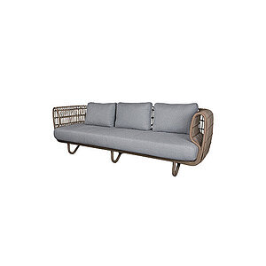Cane-Line - Nest 3-pers. sofa OUTDOOR Inkl. light grey Cane-line Airtouch hyndesæt Natural, Cane-line Weave