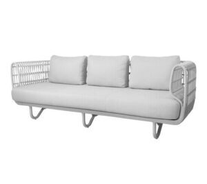 Cane-Line - Nest 3-pers. sofa OUTDOOR Inkl. white Cane-line Natté hyndesæt White, Cane-line Weave