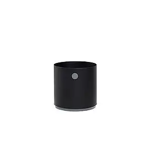 Cylindrisk plantekasse i lava grå med lys grå bund og minimalistisk design.