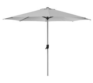 Cane-Line - Sunshade parasol m/krank, dia. 3 m Light grey dug Silver, mat anodiseret