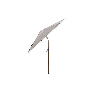 Cane-Line parasol, 3 m, taupe dug, træ-look stang, tiltbar.
