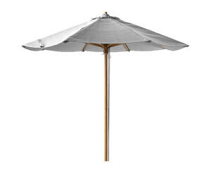 Cane-Line - Classic parasol m/snoretræk, dia. 2,4 m Light grey dug Teak pole