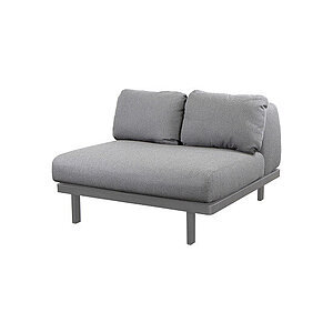 Cane-Line - Space enkeltmodul Inkl. AirTouch hyndesæt - Light grey, aluminium