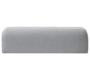 Lys grå, rektangulær pude med rundet top og glat stof, velegnet til 2-personers sofa.