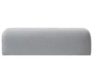 Lys grå, rektangulær pude med rundet top og glat stof, velegnet til 2-personers sofa.