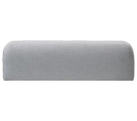 Lys grå, rektangulær pude med rundet top og glat stof, velegnet til 2-personers sofa.