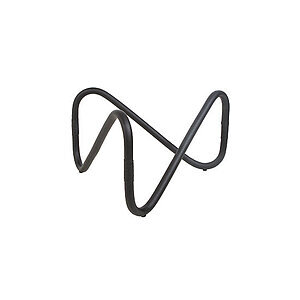 Sort, bølget bordunderstel i moderne design, velegnet til indendørs brug.