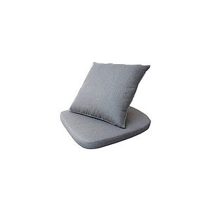 Gråt hyndesæt med sæde- og ryghynde til stol med armlæn, i enkelt og minimalistisk design.