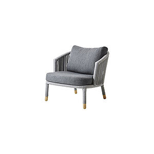 Cane-Line - Moments loungestol Inkl. grey Cane-line AirTouch hyndesæt Grey, Cane-line Soft Rope