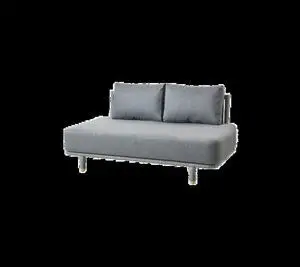 Cane-Line - Moments 2-pers. sofa modul Inkl. grey Cane-line AirTouch hyndesæt Grey, Cane-line Soft Rope