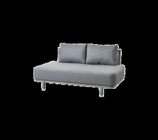 Cane-Line - Moments 2-pers. sofa modul Inkl. grey Cane-line AirTouch hyndesæt Grey, Cane-line Soft Rope